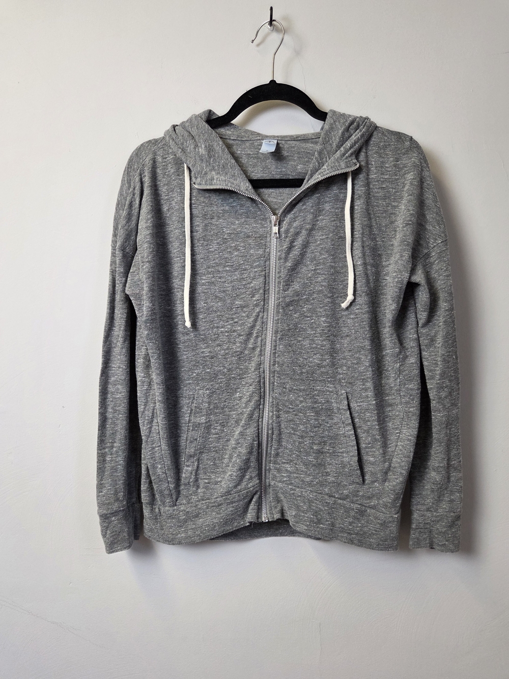 Alternative Men's Heather Gray Zip-Up Hoodie with Drawstrings